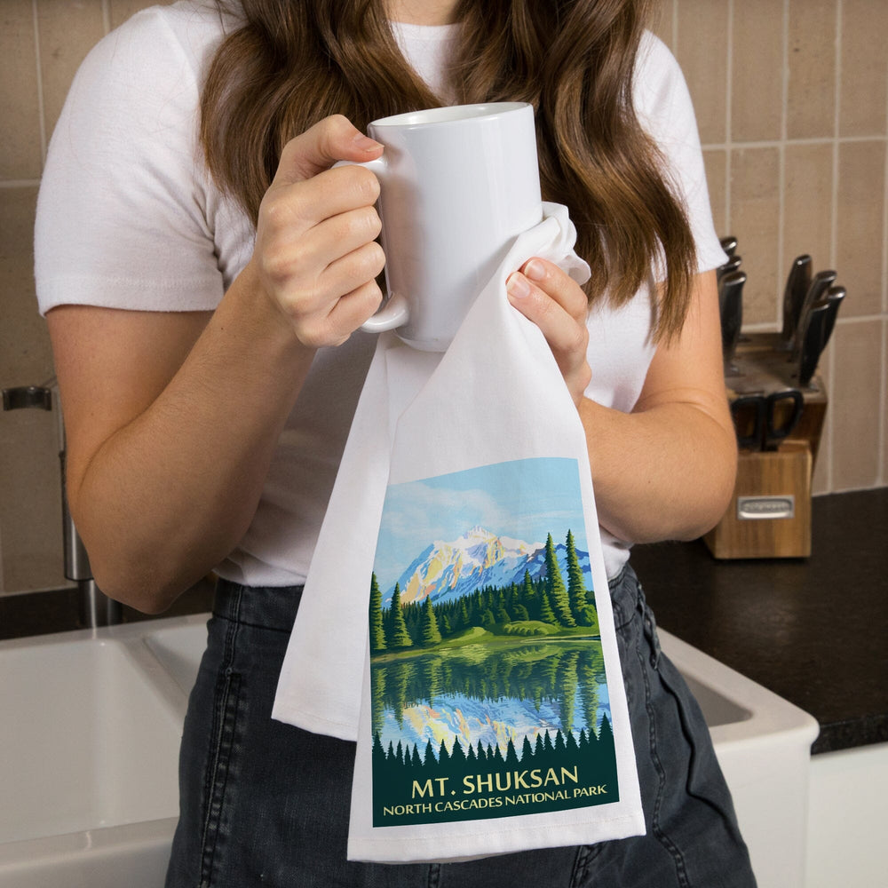 North Cascades National Park, Washington, Mt Shuksan, Organic Cotton Kitchen Tea Towels Kitchen Lantern Press 