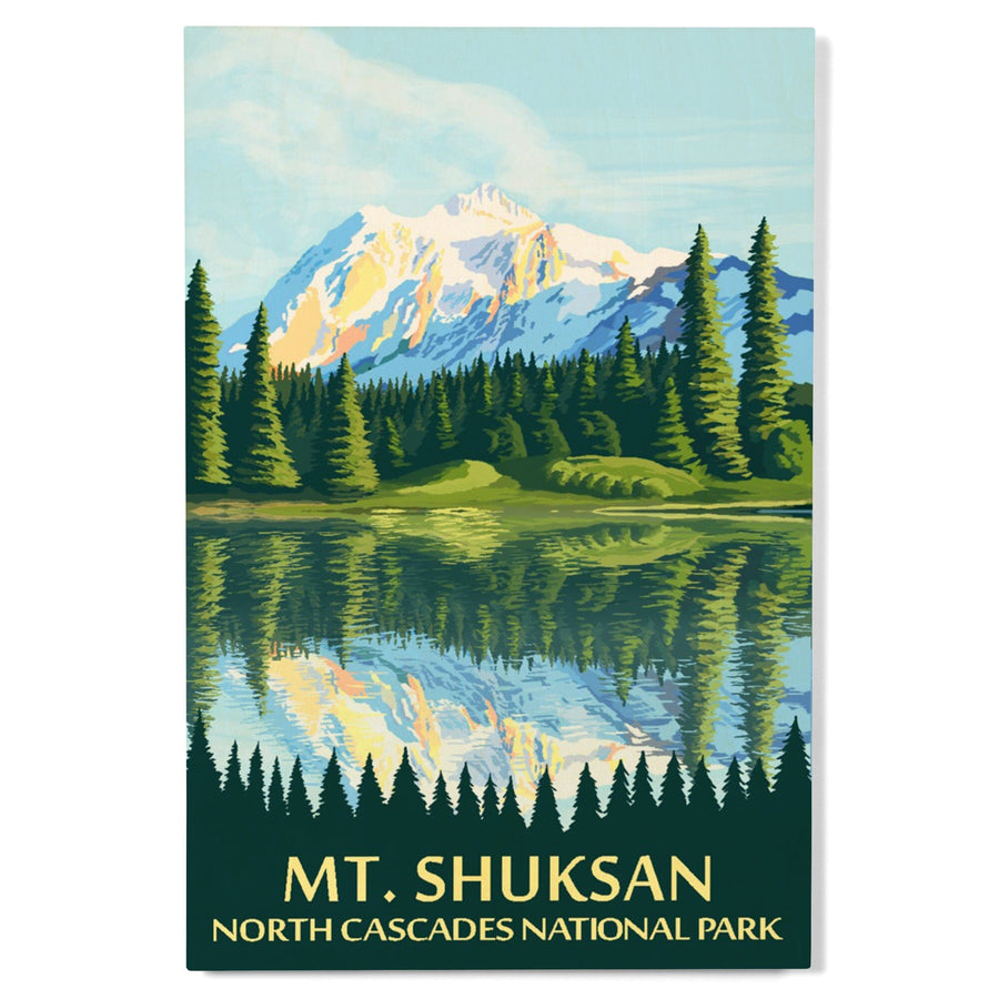 North Cascades National Park, Washington, Mt Shuksan, Wood Signs and Postcards Wood Lantern Press 