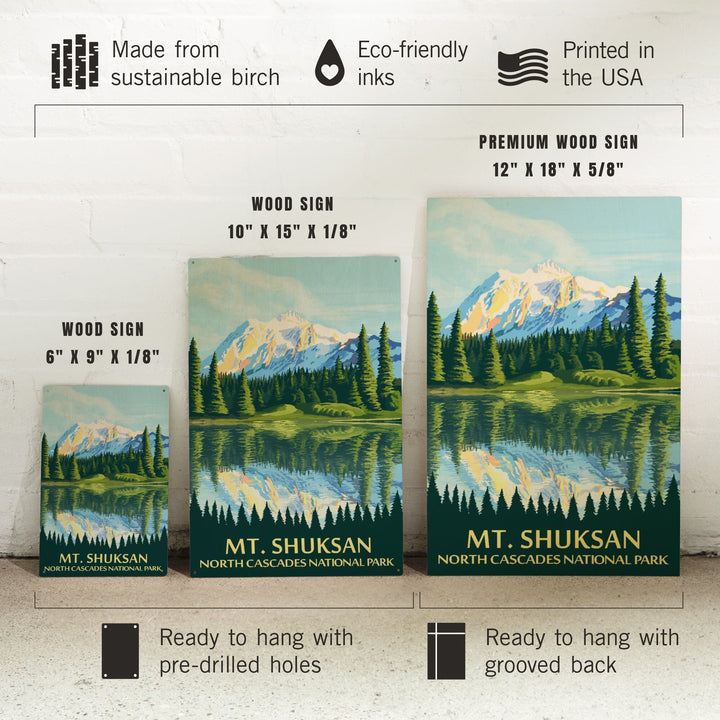 North Cascades National Park, Washington, Mt Shuksan, Wood Signs and Postcards Wood Lantern Press 