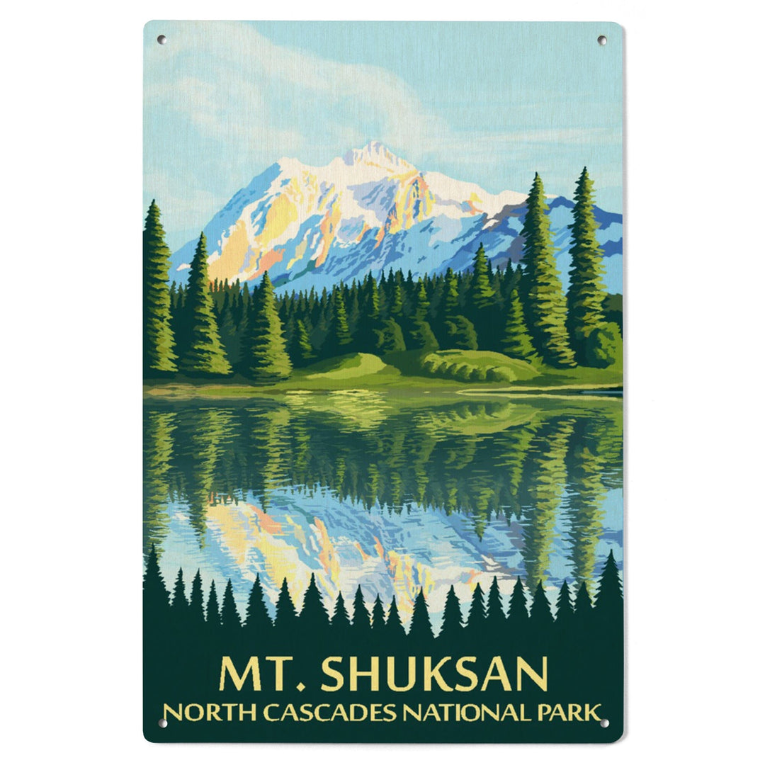 North Cascades National Park, Washington, Mt Shuksan, Wood Signs and Postcards Wood Lantern Press 