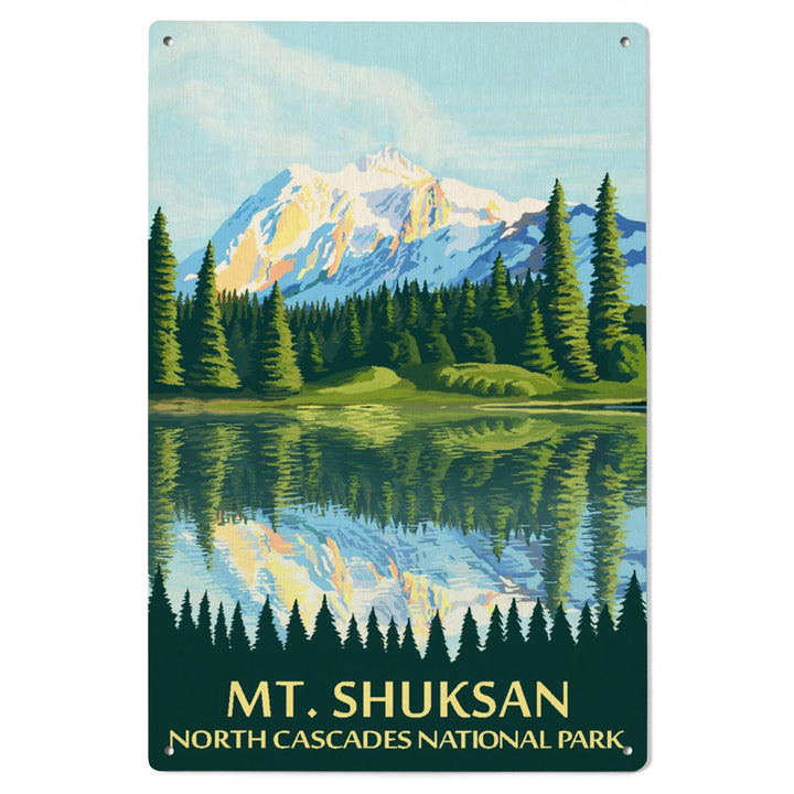 North Cascades National Park, Washington, Mt Shuksan, Wood Signs and Postcards Wood Lantern Press 