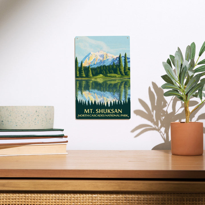 North Cascades National Park, Washington, Mt Shuksan, Wood Signs and Postcards Wood Lantern Press 