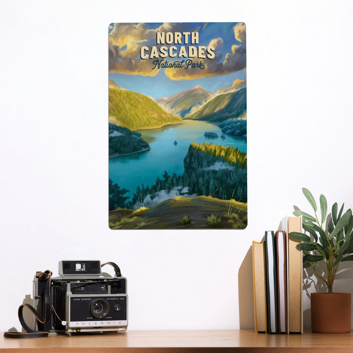 North Cascades National Park, Washington, Oil Painting National Park Series, Metal Signs Metal Lantern Press 