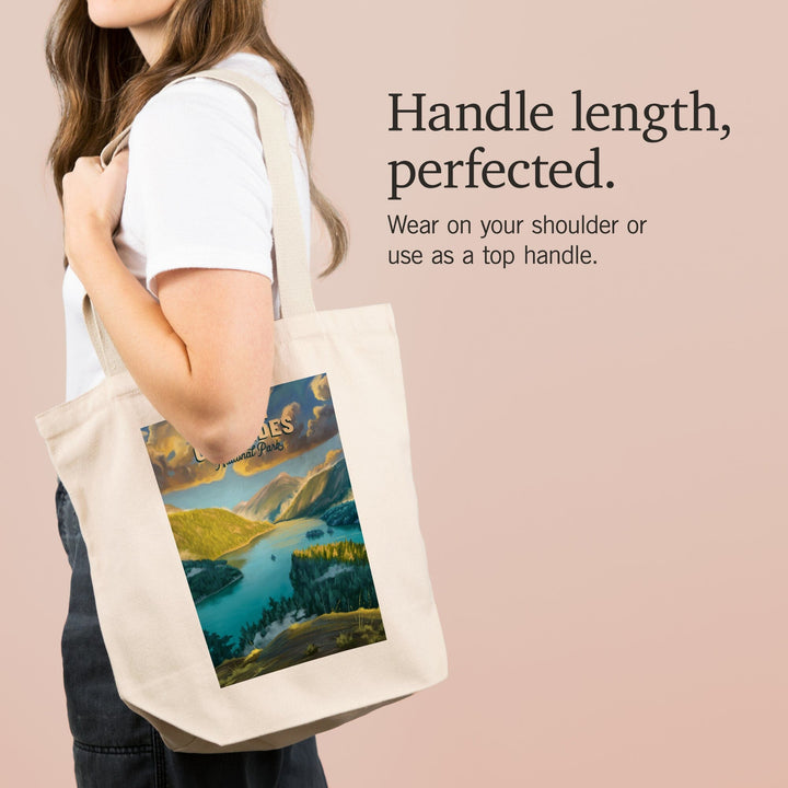 North Cascades National Park, Washington, Oil Painting National Park Series, Tote Bag Totes Lantern Press 