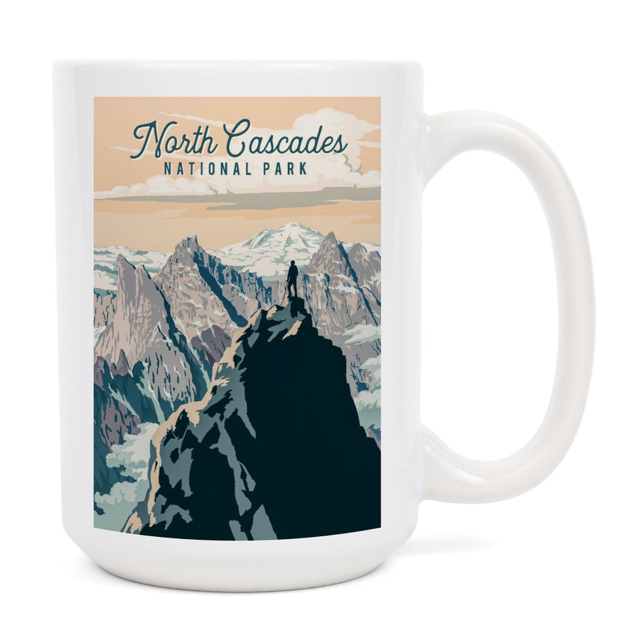 North Cascades National Park, Washington, Painterly National Park Series, Ceramic Mug Mugs Lantern Press 
