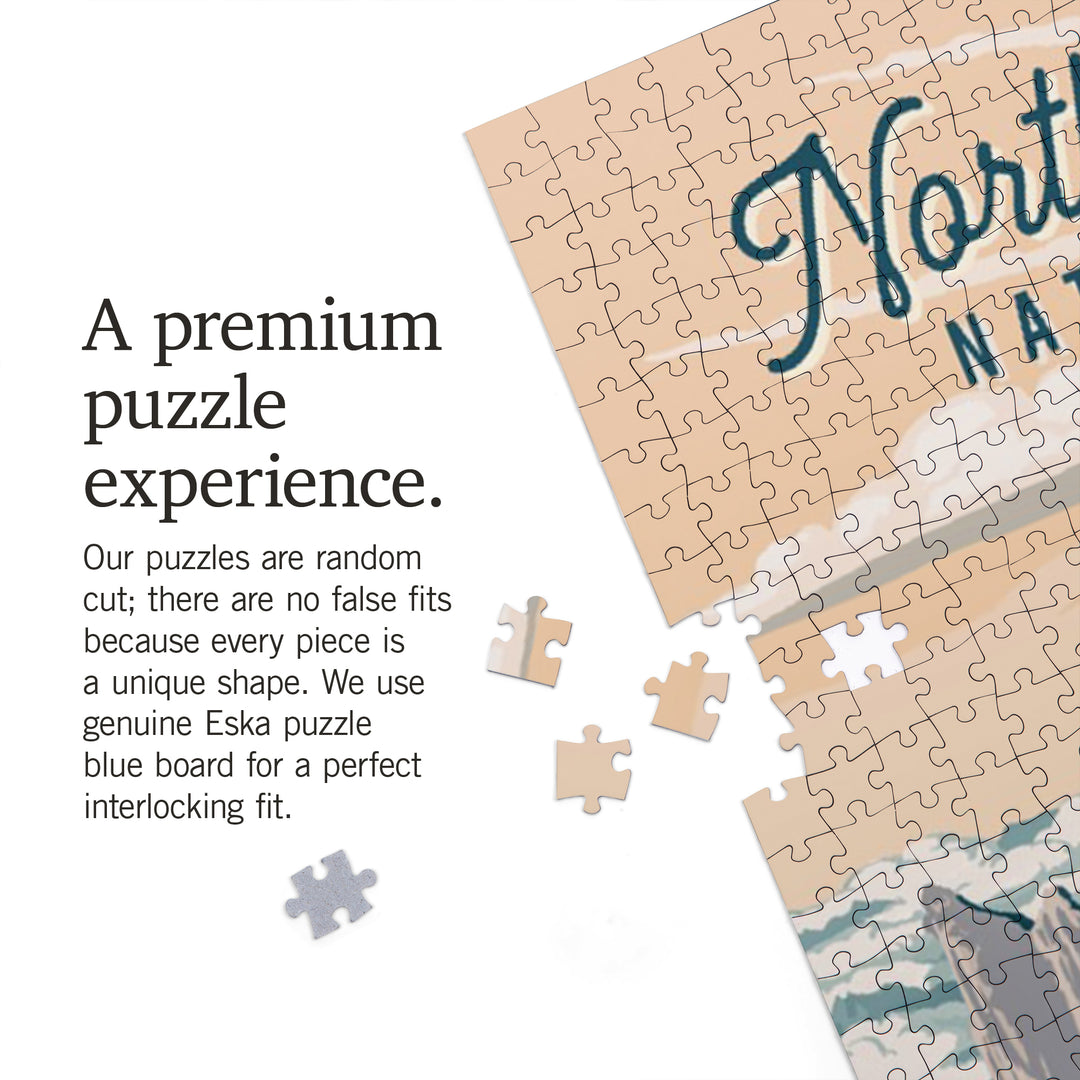 North Cascades National Park, Washington, Painterly National Park Series, Jigsaw Puzzle Puzzle Lantern Press 