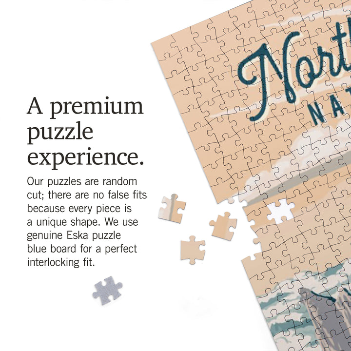 North Cascades National Park, Washington, Painterly National Park Series, Jigsaw Puzzle Puzzle Lantern Press 