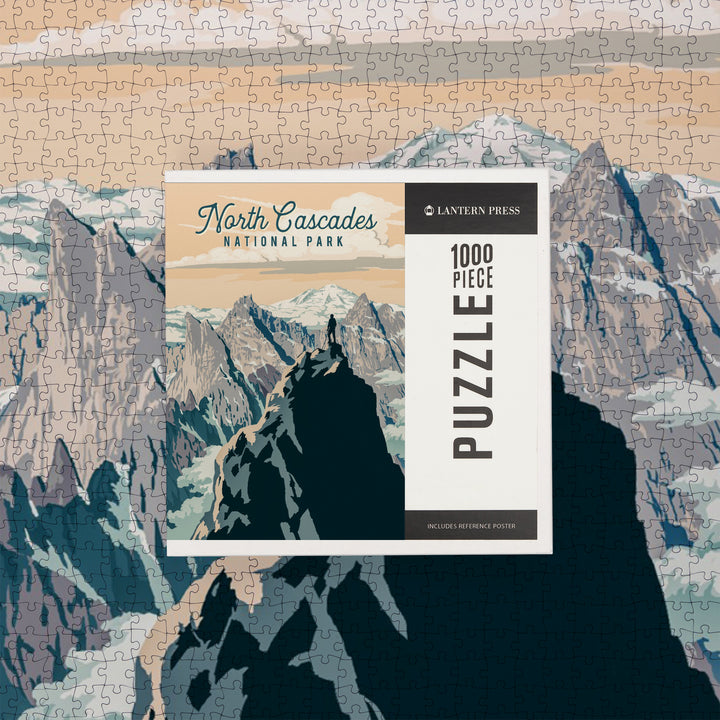 North Cascades National Park, Washington, Painterly National Park Series, Jigsaw Puzzle Puzzle Lantern Press 