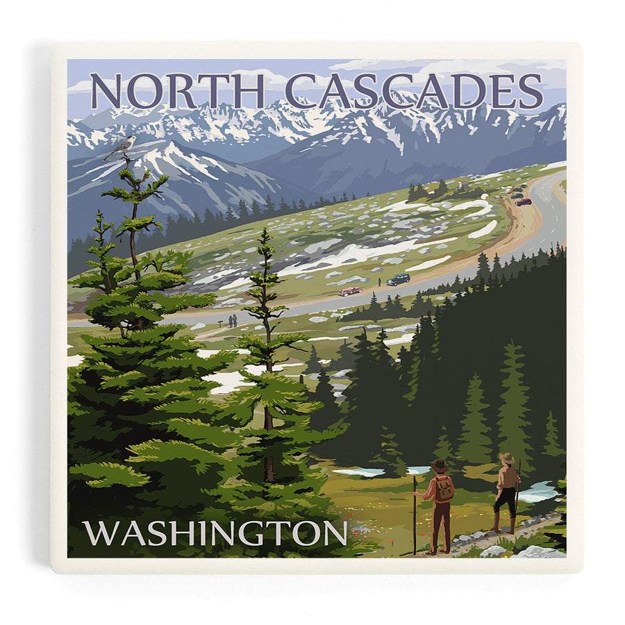 North Cascades, Washington, Trail Scene, Coasters Coasters Lantern Press 