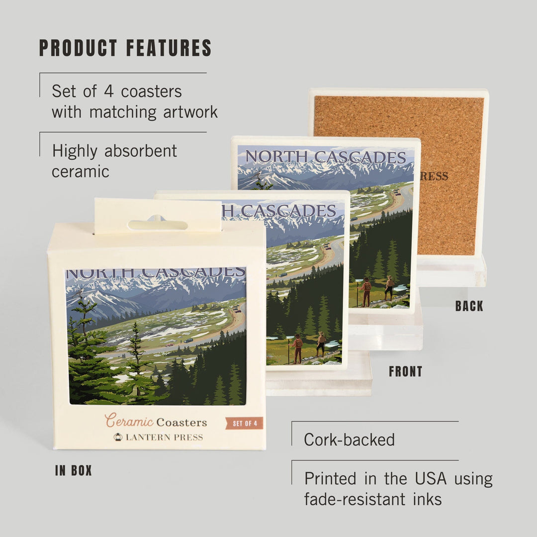 North Cascades, Washington, Trail Scene, Coasters Coasters Lantern Press 