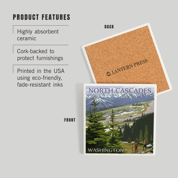 North Cascades, Washington, Trail Scene, Coasters Coasters Lantern Press 