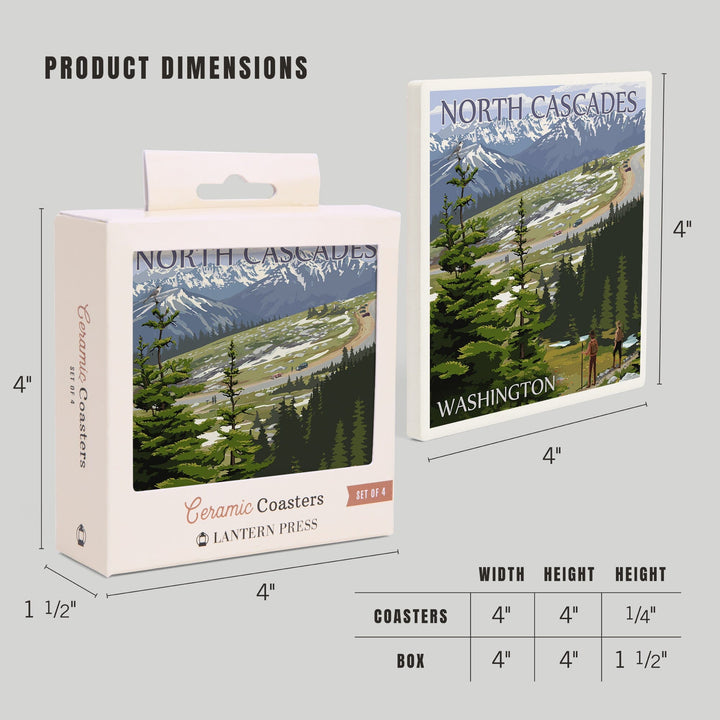 North Cascades, Washington, Trail Scene, Coasters Coasters Lantern Press 