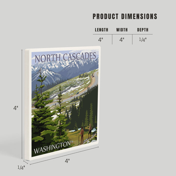 North Cascades, Washington, Trail Scene, Coasters Coasters Lantern Press 