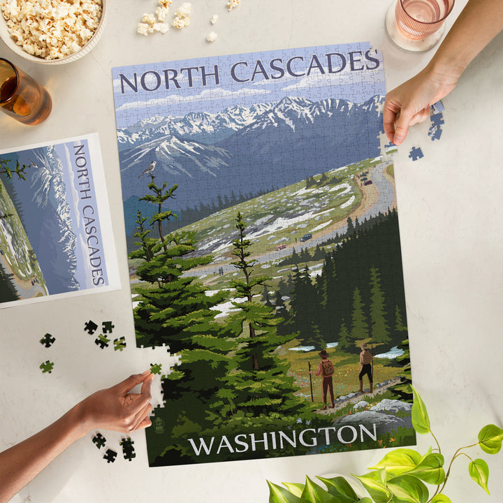 North Cascades, Washington, Trail Scene, Jigsaw Puzzle Puzzle Lantern Press 