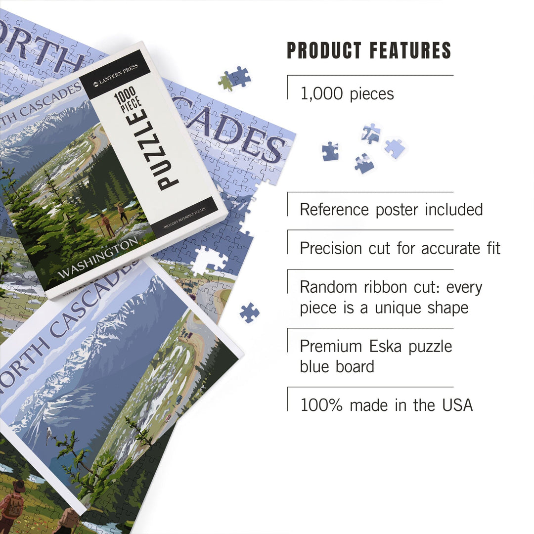 North Cascades, Washington, Trail Scene, Jigsaw Puzzle Puzzle Lantern Press 