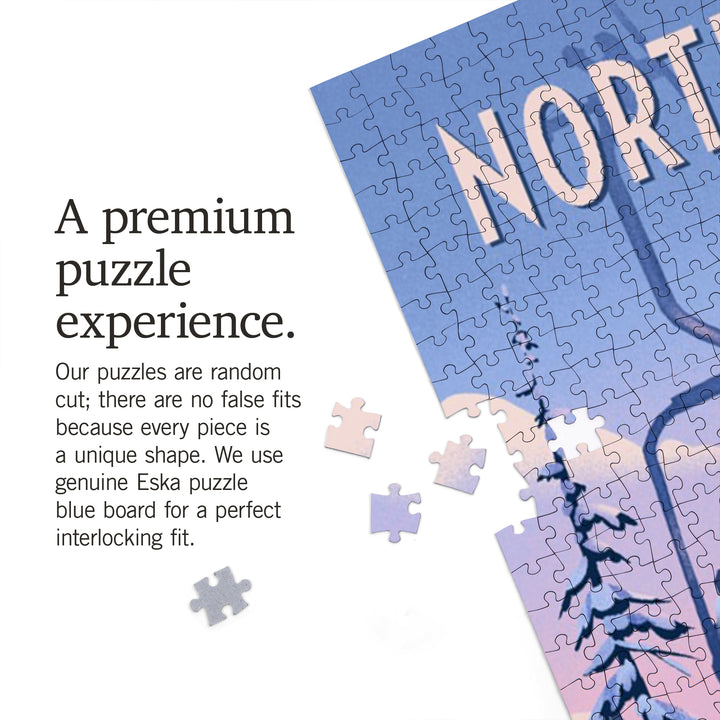North Dakota, Chill on the Uphill, Ski Lift, Jigsaw Puzzle Puzzle Lantern Press 