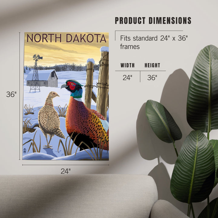 North Dakota, Pheasants, Art & Giclee Prints Art Lantern Press 