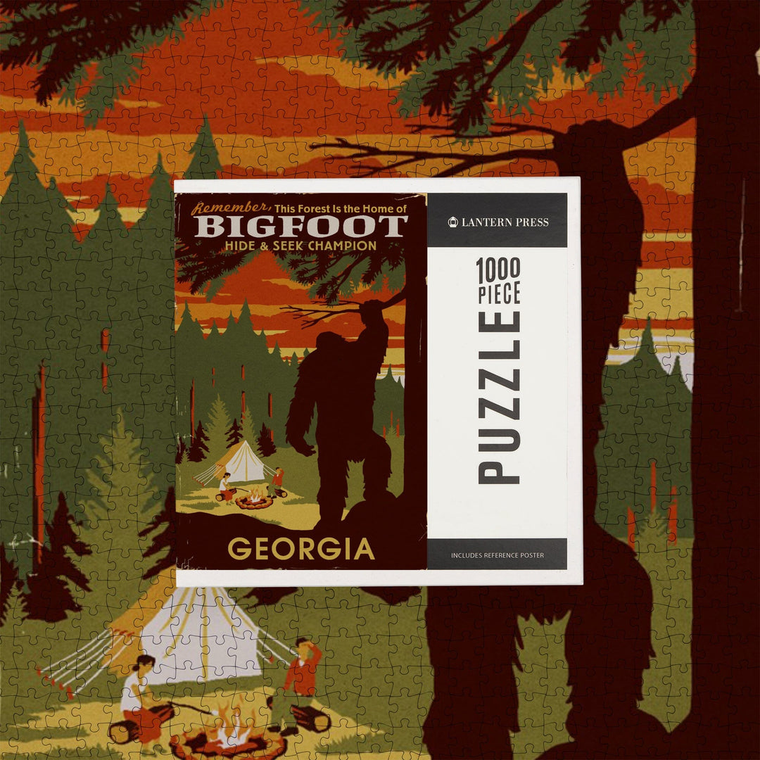 North Georgia, Home of Bigfoot, Jigsaw Puzzle Puzzle Lantern Press 