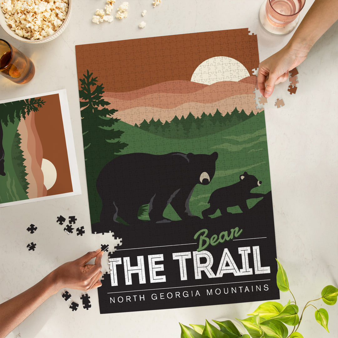 North Georgia Mountains, Bear the Trail (Bear Family), Jigsaw Puzzle Puzzle Lantern Press 