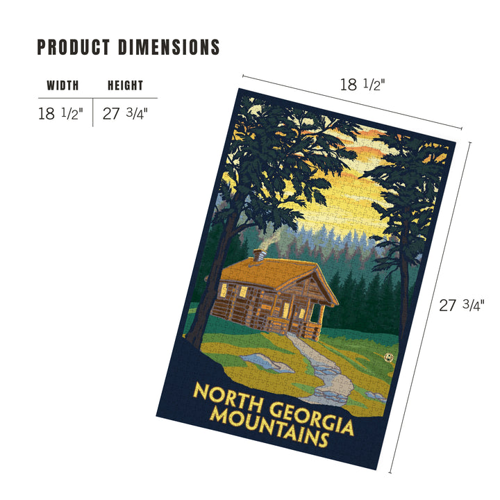North Georgia Mountains, Cabin in Woods, Jigsaw Puzzle Puzzle Lantern Press 