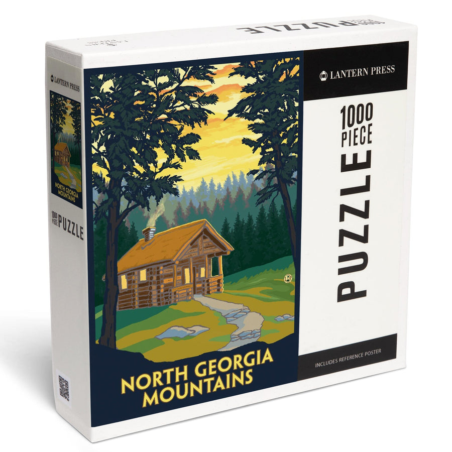 North Georgia Mountains, Cabin in Woods, Jigsaw Puzzle Puzzle Lantern Press 