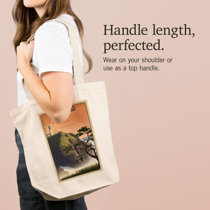 North Head Lighthouse, Lithograph, Tote Bag Totes Lantern Press 