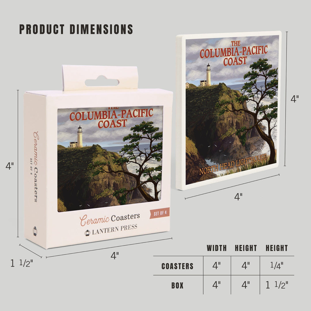 North Head Lighthouse, The Columbia-Pacific Coast, Coasters Coasters Lantern Press 