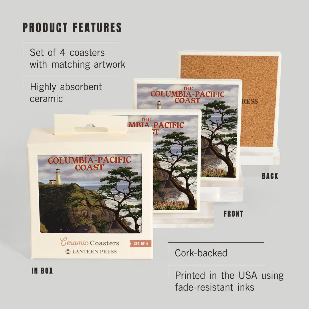 North Head Lighthouse, The Columbia-Pacific Coast, Coasters Coasters Lantern Press 