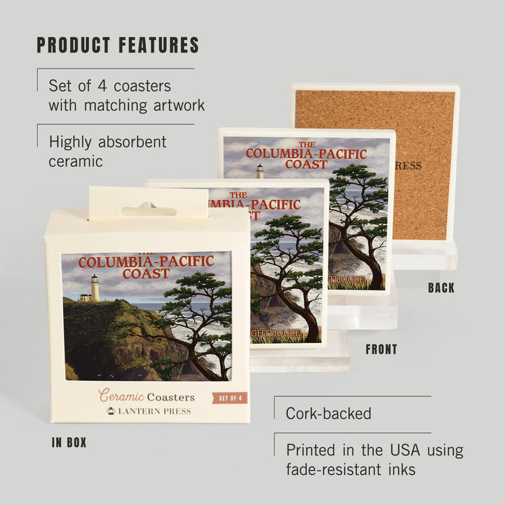 North Head Lighthouse, The Columbia-Pacific Coast, Coasters Coasters Lantern Press 