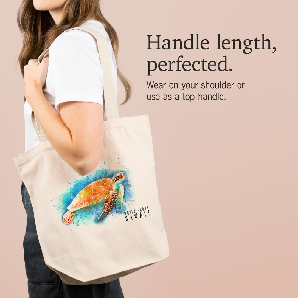 North Shore, Hawaii, Sea Turtle, Watercolor, Tote Bag Totes Lantern Press 