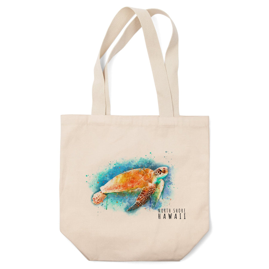North Shore, Hawaii, Sea Turtle, Watercolor, Tote Bag Totes Lantern Press 