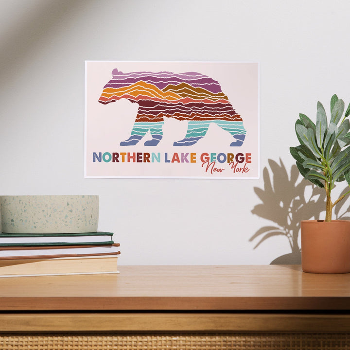 Northern Lake George, New York, Bear, Wander More Collection, Art & Giclee Prints Art Lantern Press 