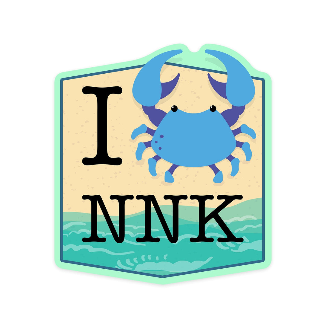 Northern Neck, Virginia, I Crab NNK, Vector, Contour, Vinyl Sticker Sticker Lantern Press 