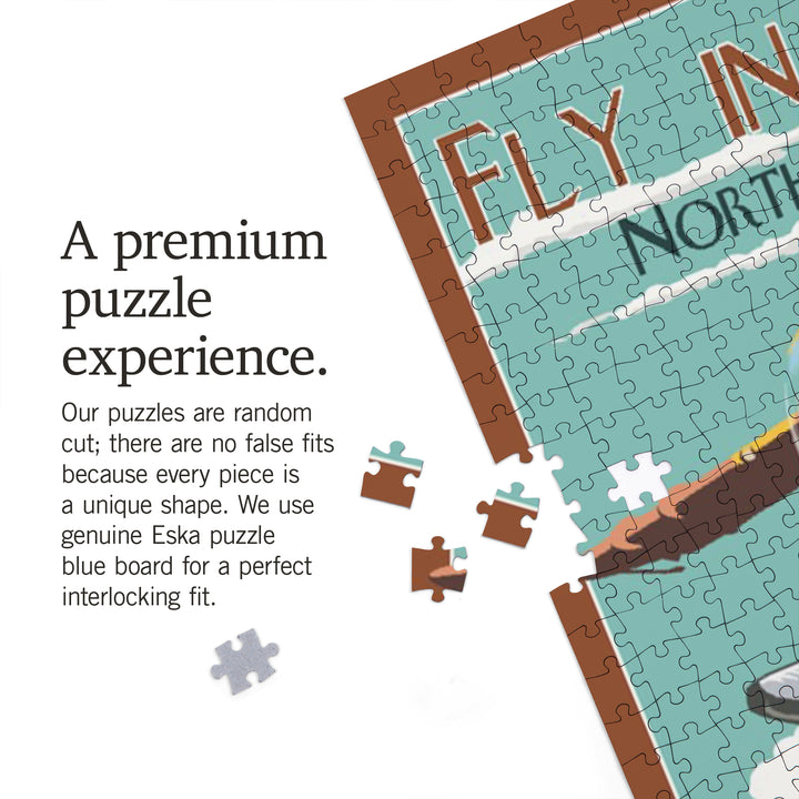 Northern Ontario, Canada, Fly in Outposts, Float Plane and Fisherman, Jigsaw Puzzle Puzzle Lantern Press 
