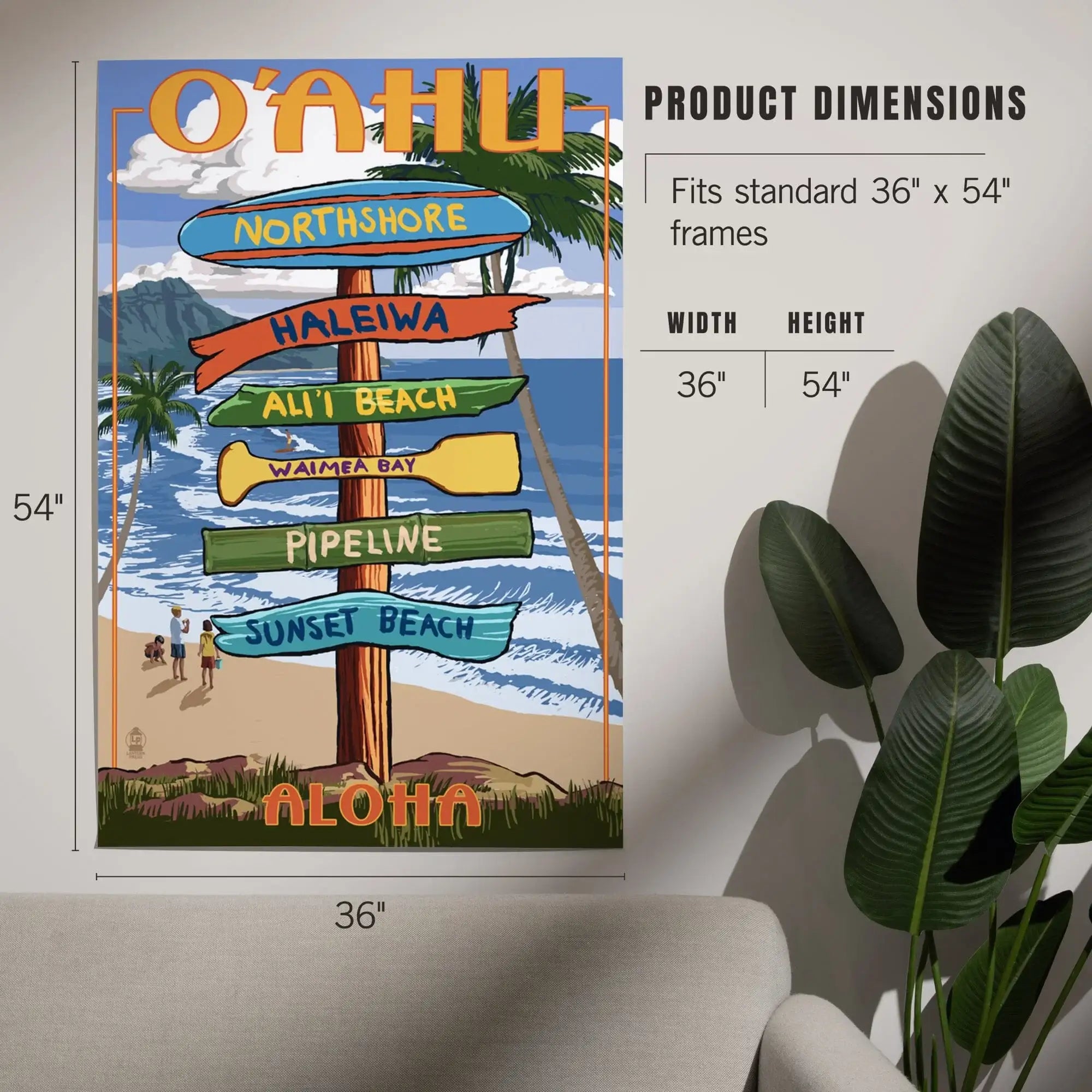 Northshore, Oahu, Hawaii, Destinations Sign art prints, metal
