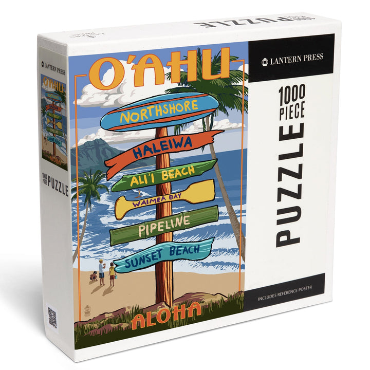 Northshore, Oahu, Hawaii, Destinations Sign, Jigsaw Puzzle Puzzle Lantern Press 
