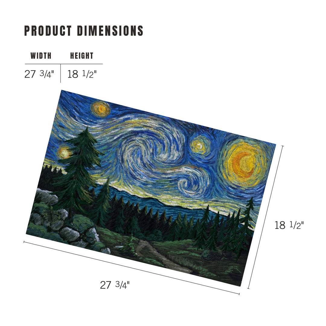 Northwest, Van Gogh Starry Night, Jigsaw Puzzle Puzzle Lantern Press 