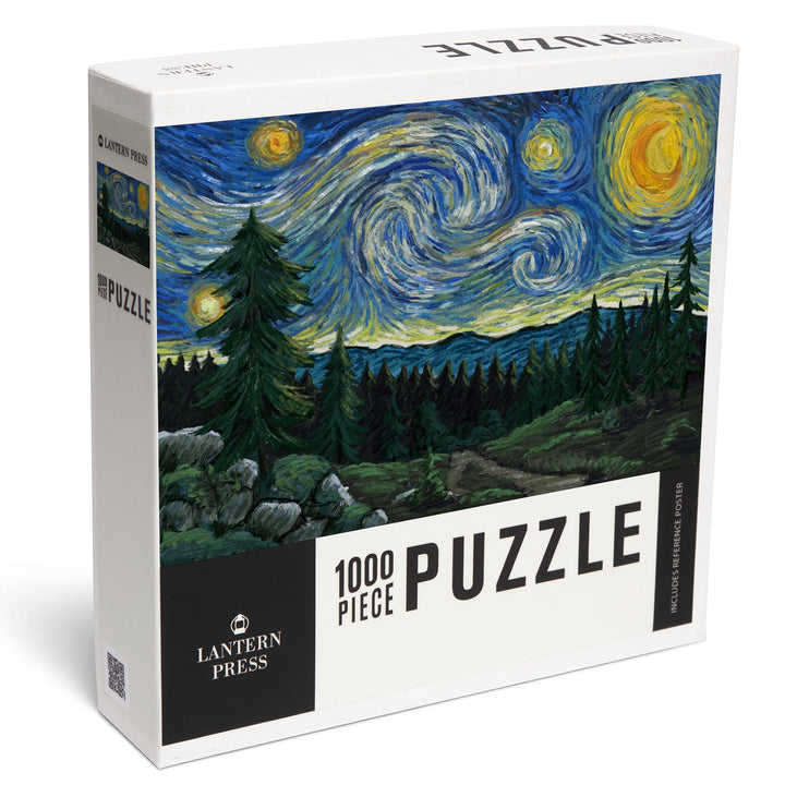 Northwest, Van Gogh Starry Night, Jigsaw Puzzle Puzzle Lantern Press 