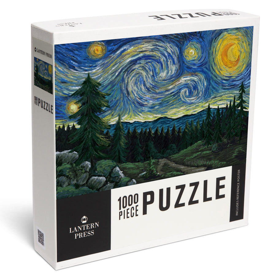 Northwest, Van Gogh Starry Night, Jigsaw Puzzle Puzzle Lantern Press 