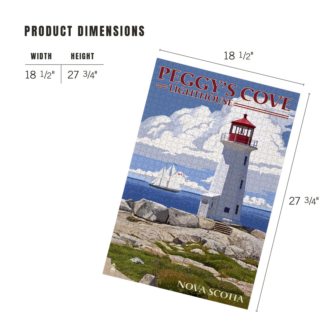 Nova Scotia, Peggy's Cove Lighthouse, Jigsaw Puzzle Puzzle Lantern Press 