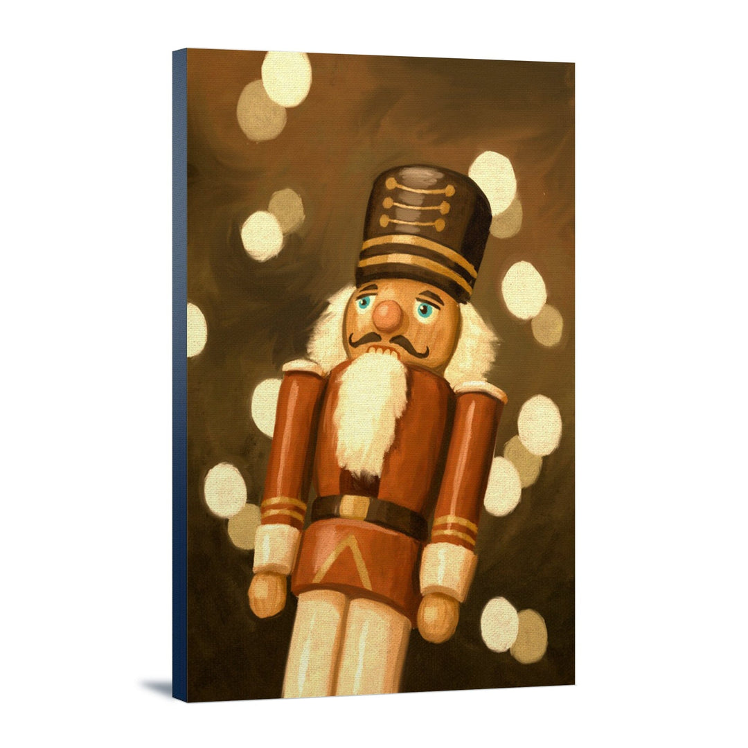 Nutcracker, Christmas Oil Painting, Lantern Press Artwork, Stretched Canvas Canvas Lantern Press 12x18 Stretched Canvas 