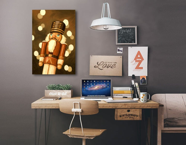 Nutcracker, Christmas Oil Painting, Lantern Press Artwork, Stretched Canvas Canvas Lantern Press 