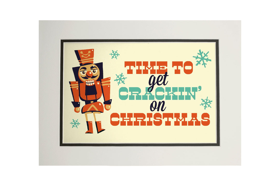 Nutcracker, Retro Christmas, Art & Giclee Prints Art Lantern Press 11 x 14 Matted Art Print 