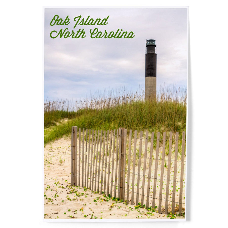Oak Island, North Carolina, Lighthouse, Art & Giclee Prints Art Lantern Press 