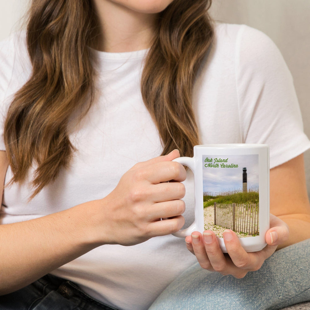 Oak Island, North Carolina, Lighthouse, Lantern Press Photography, Ceramic Mug Mugs Lantern Press 