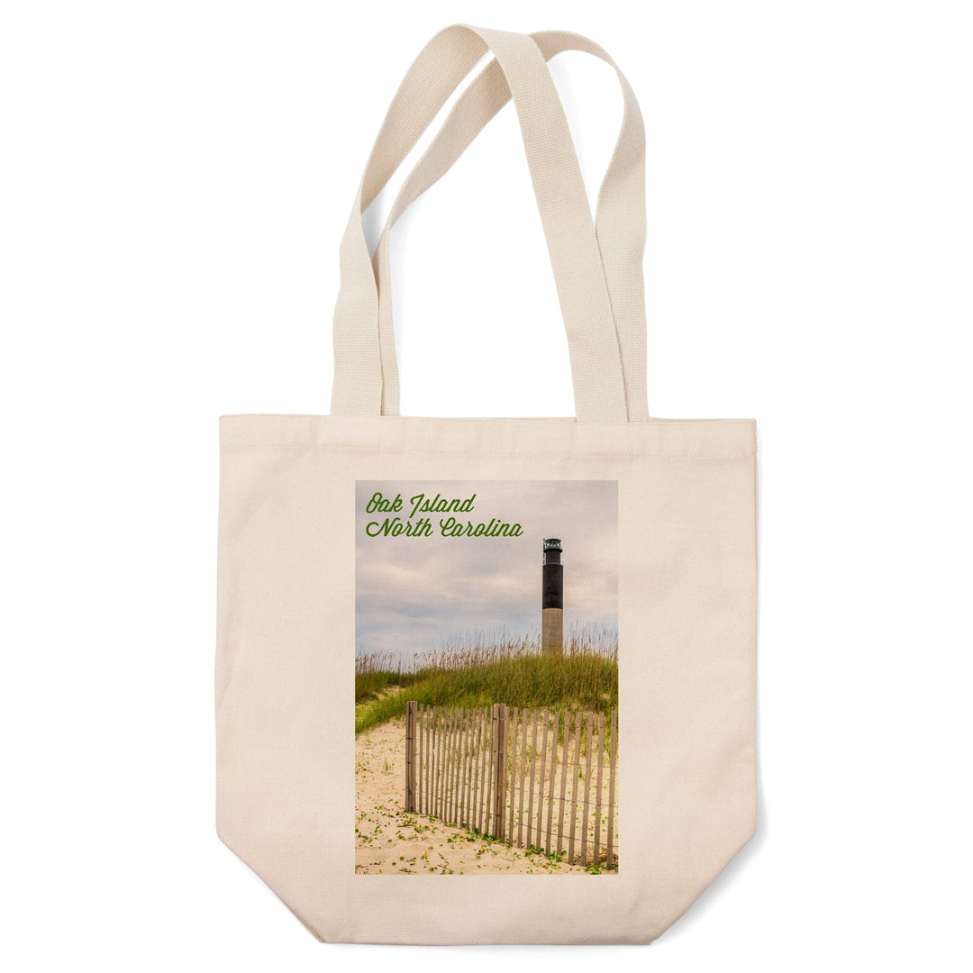 Oak Island, North Carolina, Lighthouse, Lantern Press Photography, Tote Bag Totes Lantern Press 