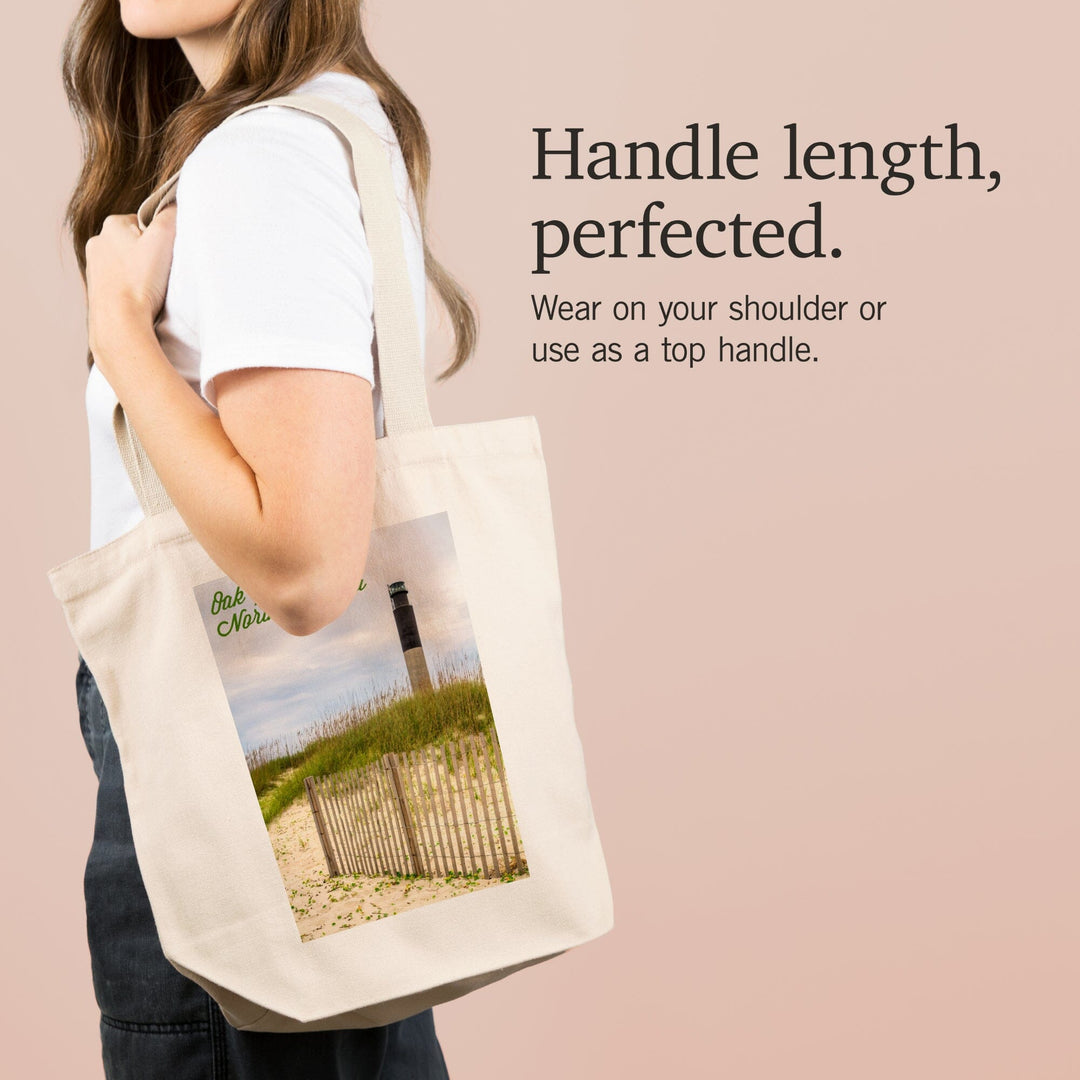 Oak Island, North Carolina, Lighthouse, Lantern Press Photography, Tote Bag Totes Lantern Press 