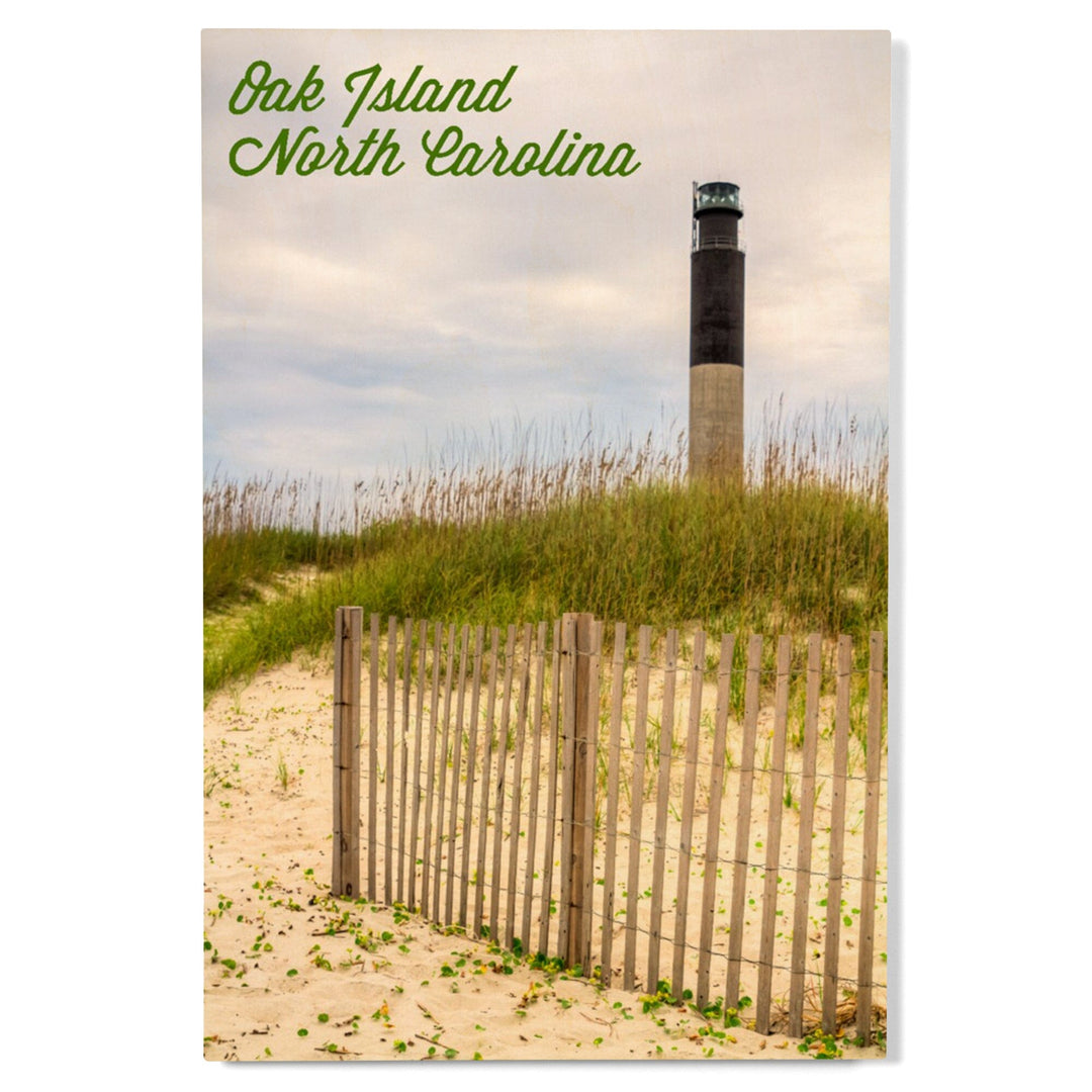 Oak Island, North Carolina, Lighthouse, Lantern Press Photography, Wood Signs and Postcards Wood Lantern Press 