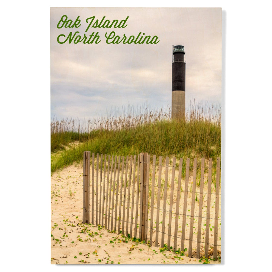 Oak Island, North Carolina, Lighthouse, Lantern Press Photography, Wood Signs and Postcards Wood Lantern Press 