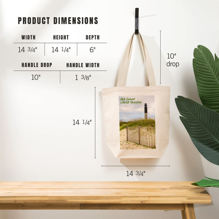 Oak Island, North Carolina, Lighthouse, Tote Bag Totes Lantern Press 